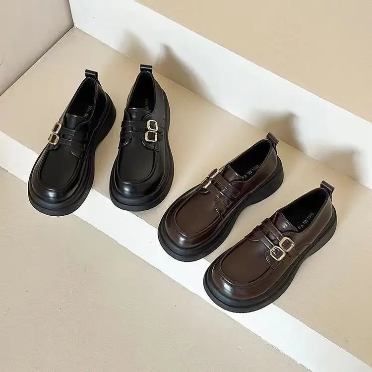 Women's Small Leather Shoes British Style 2024 Summer New All-match Thick-soled Loafers Slip-on Mary Jane Shoes — feature 8