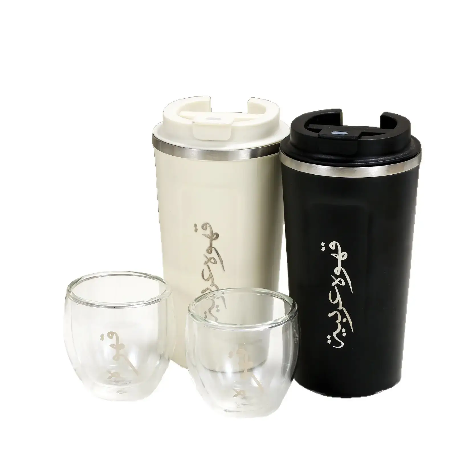 Muslim Arabic 304 Steel Coffee Cup Set Black & White - Image 7