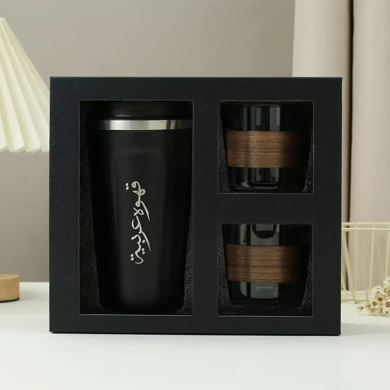 Muslim Arabic 304 Steel Coffee Cup Set Black & White - Image 4