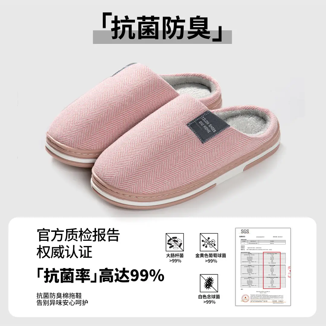 Cotton Slippers for Women Winter Home Indoor 2026 New Style Cloth Slippers Non-Slip Warm Household Wool Slippers for Women Winter