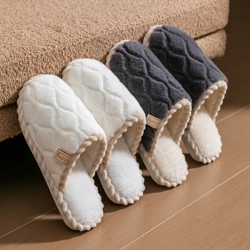Cotton Slippers for Women in Autumn and Winter, Thick-Soled Non-Slip Warm Indoor Slippers for Couples, Plush Slippers for Men in Winter - Image 55