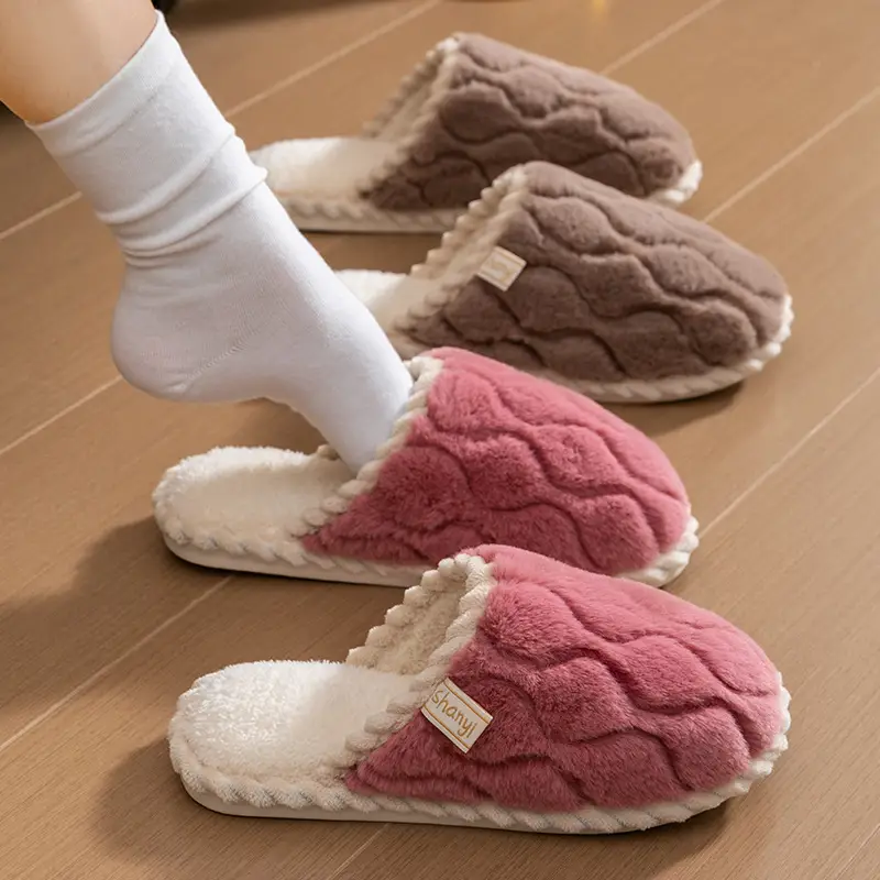 Cotton Slippers for Women in Autumn and Winter, Thick-Soled Non-Slip Warm Indoor Slippers for Couples, Plush Slippers for Men in Winter - Image 56