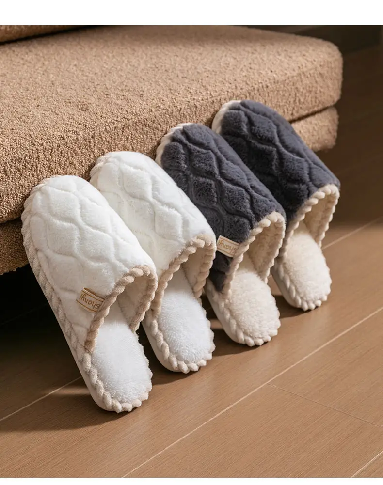 Cotton Slippers for Women in Autumn and Winter, Thick-Soled Non-Slip Warm Indoor Slippers for Couples, Plush Slippers for Men in Winter — feature 19
