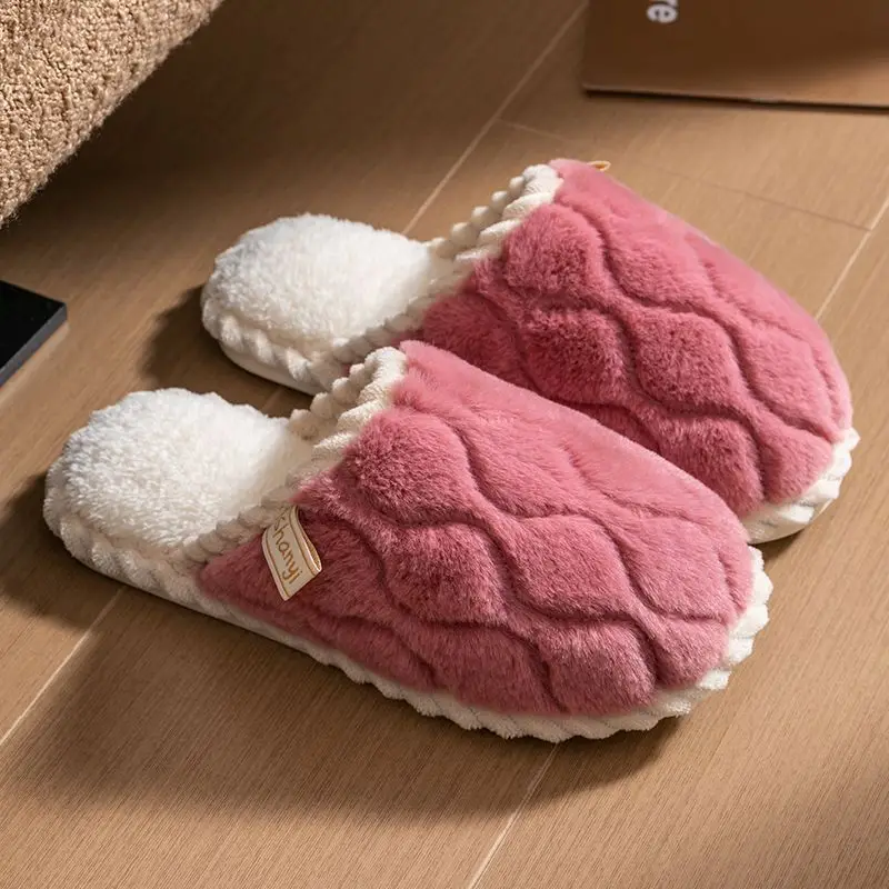 Cotton Slippers for Women in Autumn and Winter, Thick-Soled Non-Slip Warm Indoor Slippers for Couples, Plush Slippers for Men in Winter - Image 2