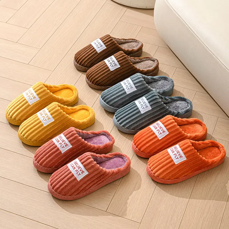 Cotton Slippers Men's Autumn and Winter 2024 New Indoor Home Non-slip Thick Bottom Comfortable Plush Slippers for Men in Winter - Image 6