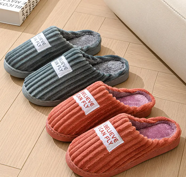 Cotton Slippers Men's Autumn and Winter 2024 New Indoor Home Non-slip Thick Bottom Comfortable Plush Slippers for Men in Winter — feature 17