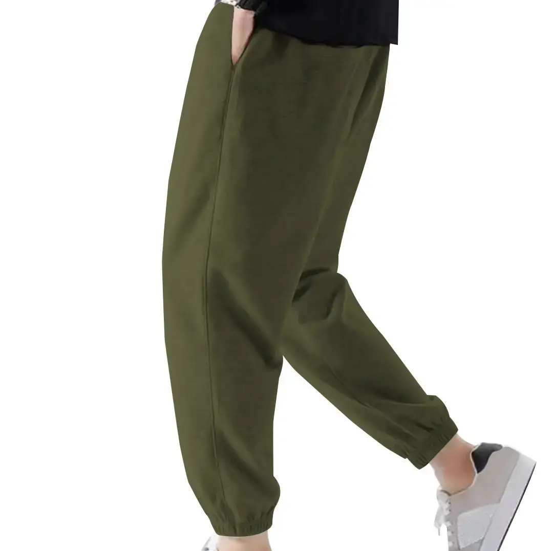 Blue Solid Plus Size Casual Jogger Pants for Men - Image 13