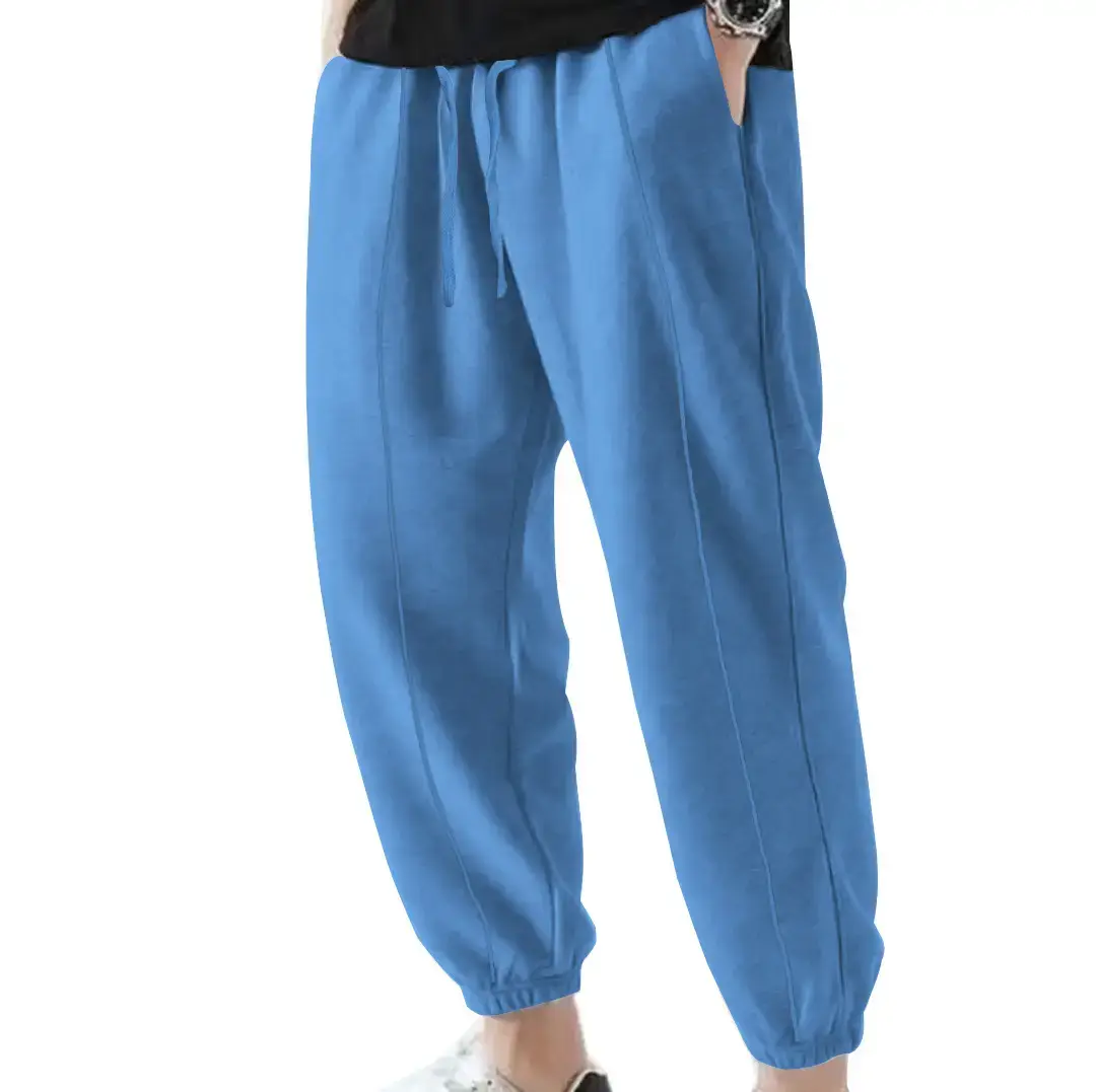 Blue Solid Plus Size Casual Jogger Pants for Men — feature 10