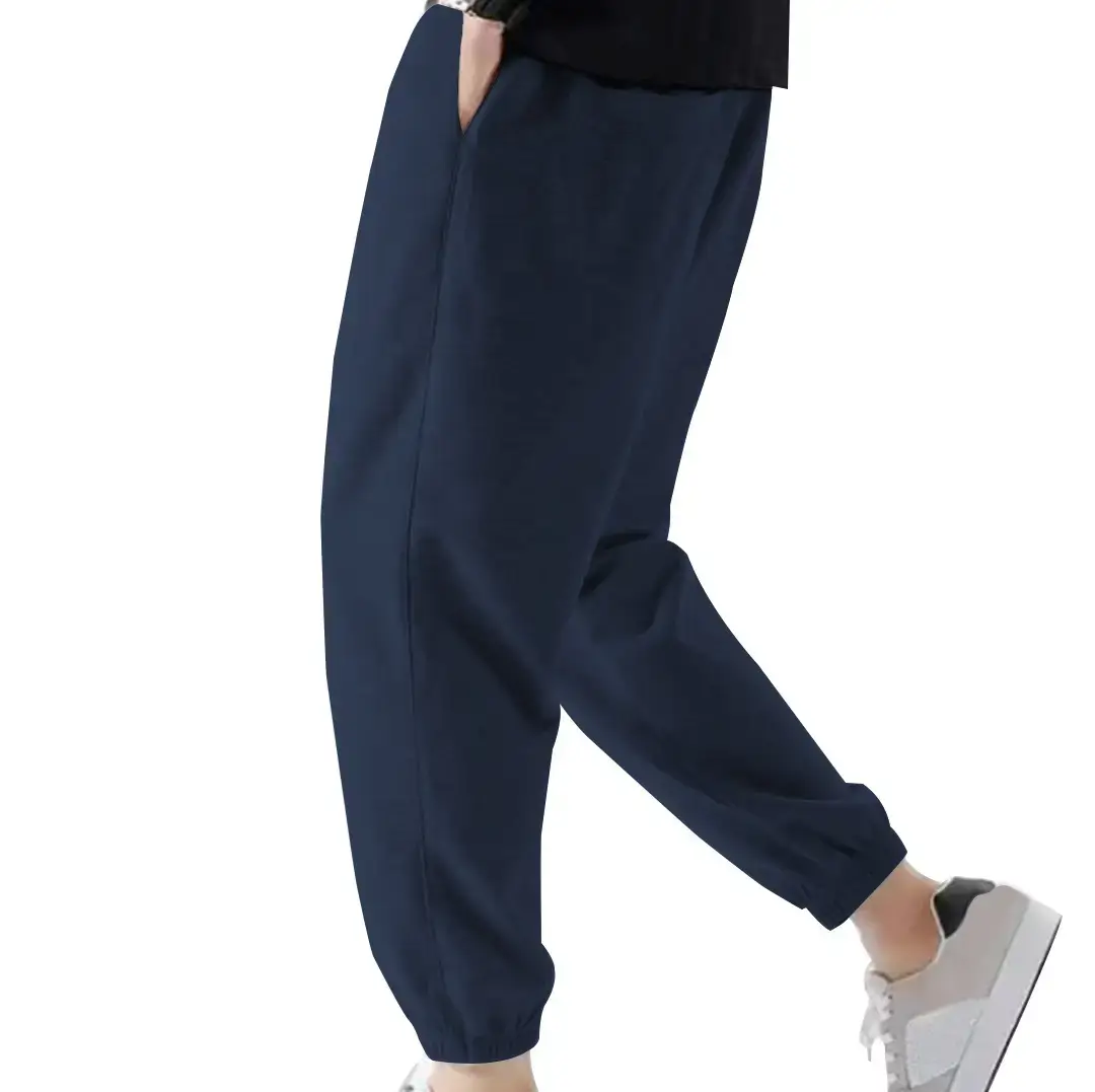 Blue Solid Plus Size Casual Jogger Pants for Men — feature 21
