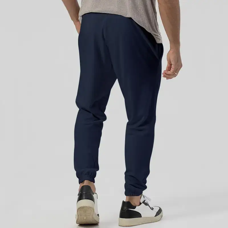 Blue Solid Plus Size Casual Jogger Pants for Men — feature 22