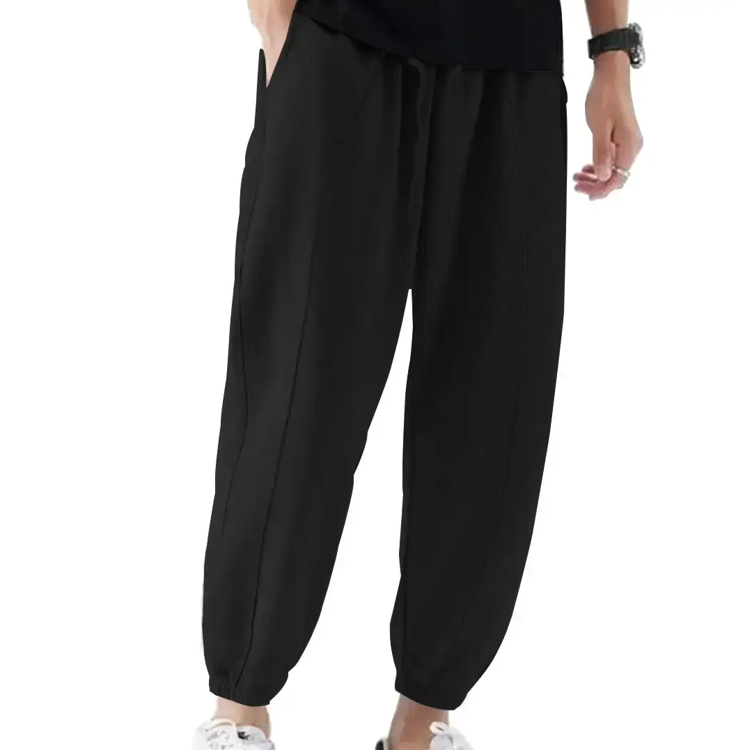 Blue Solid Plus Size Casual Jogger Pants for Men — feature 27