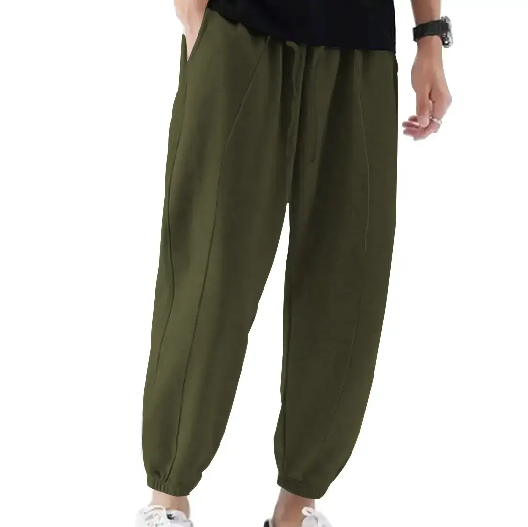Blue Solid Plus Size Casual Jogger Pants for Men — feature 34