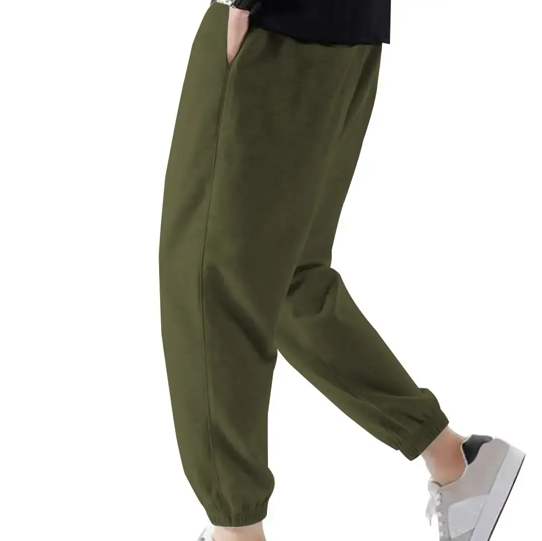 Blue Solid Plus Size Casual Jogger Pants for Men — feature 35
