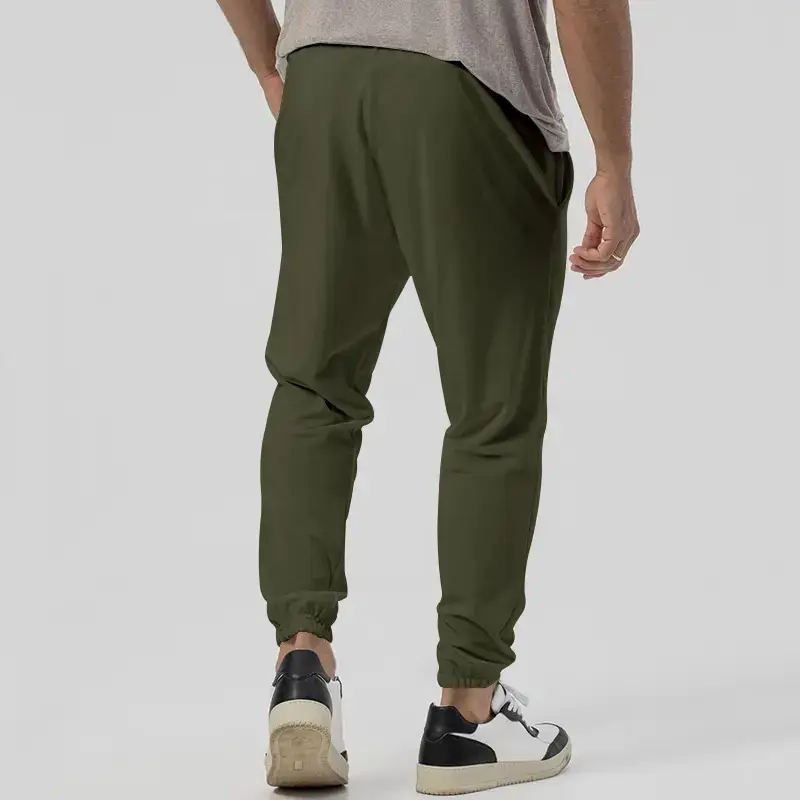 Blue Solid Plus Size Casual Jogger Pants for Men — feature 36