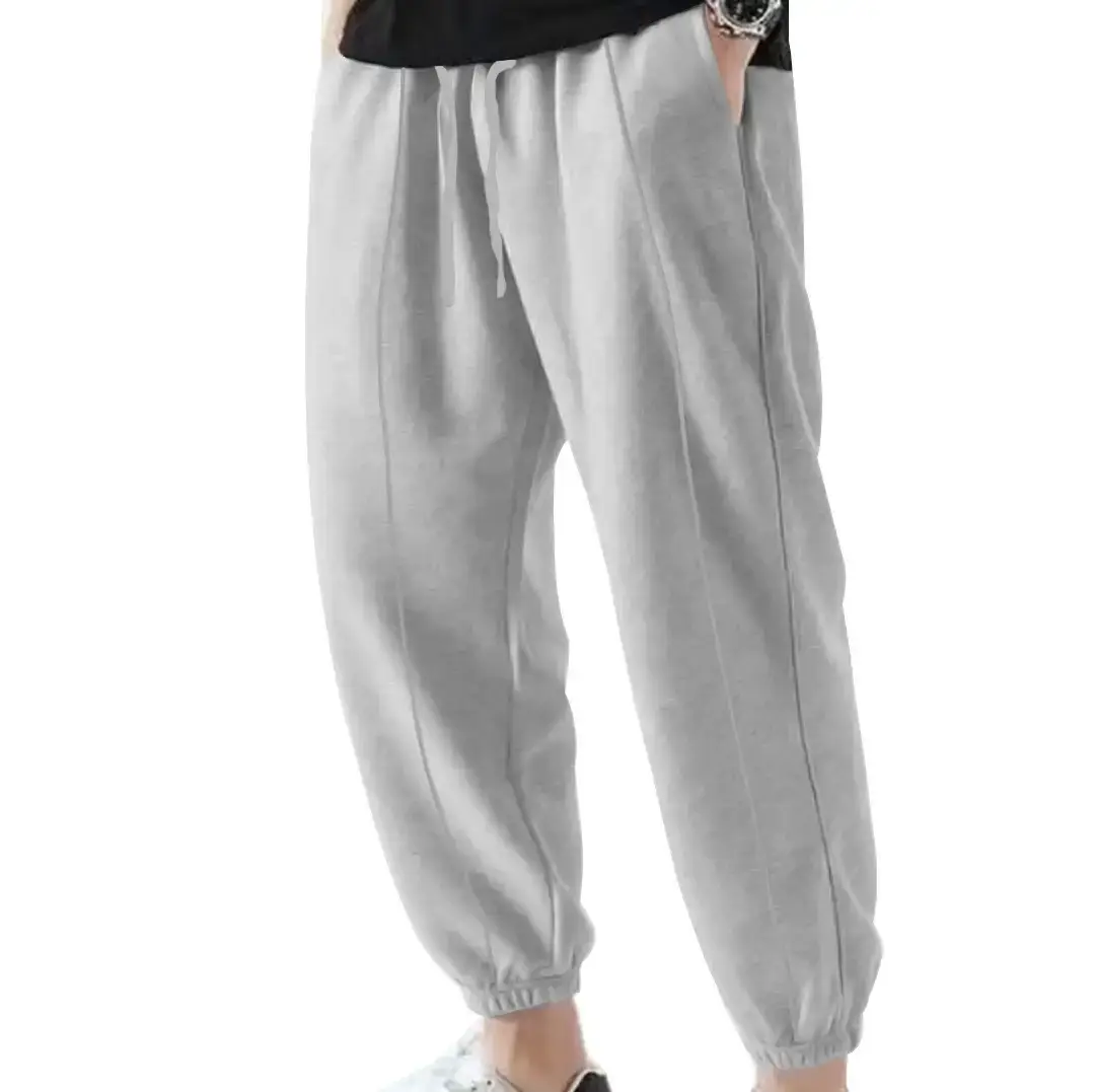 Blue Solid Plus Size Casual Jogger Pants for Men - Image 7