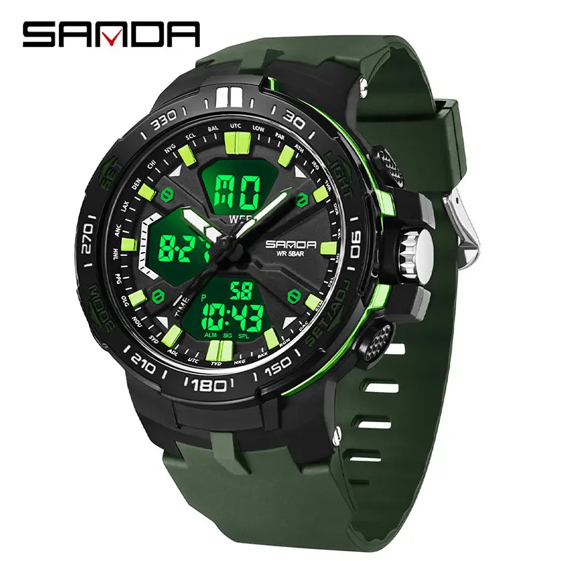 Sanda Men's Black Digital Electronic Sports Watch - Image 6