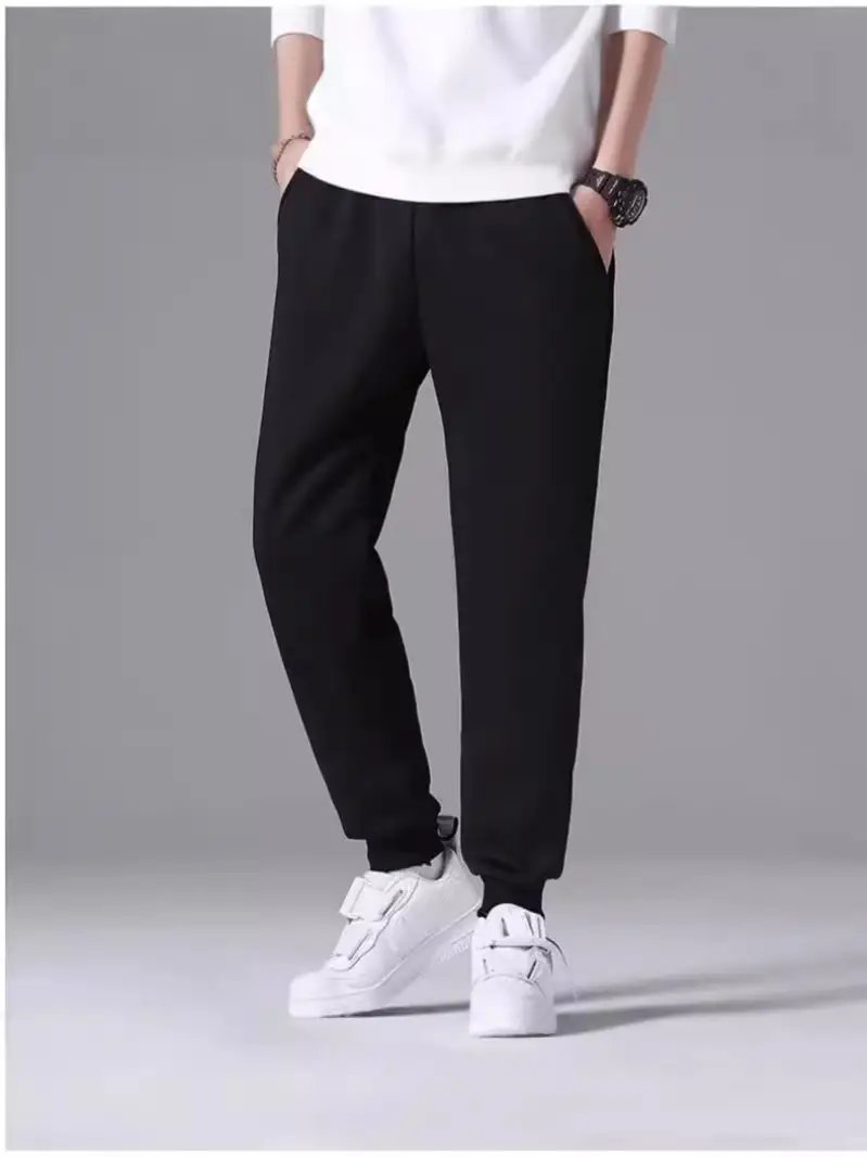 Men Fleece Lined Warm Jogger Pants Grey - Image 7