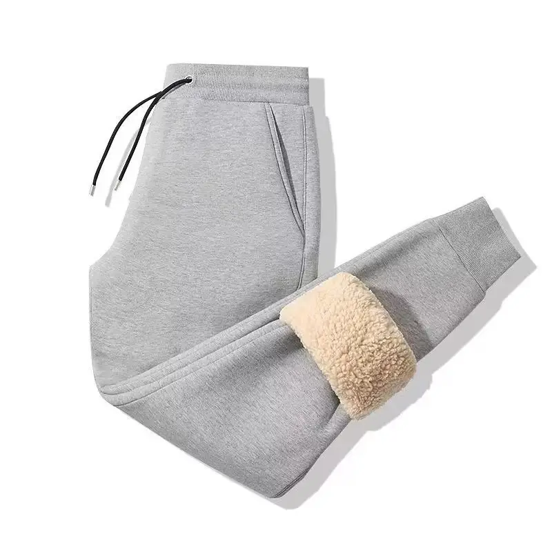 Men Fleece Lined Warm Jogger Pants Grey - Image 2
