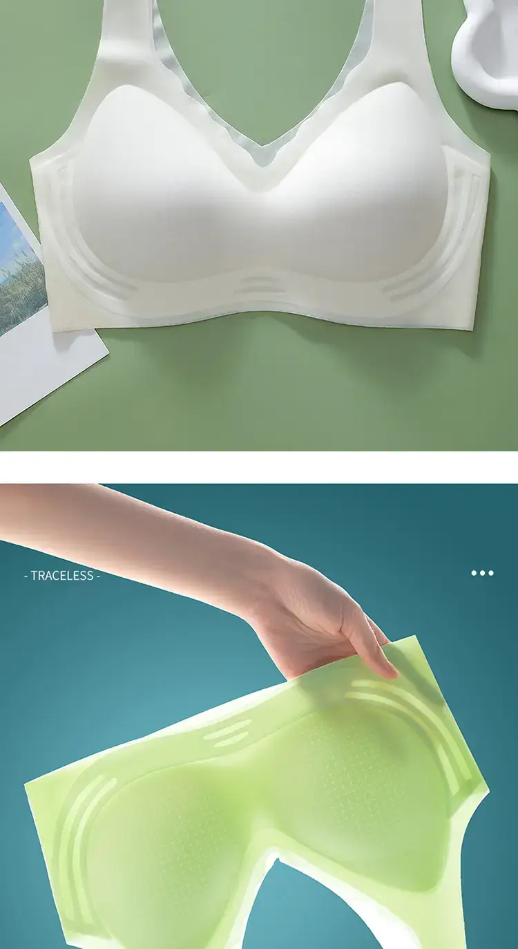 Traceless Fixed Cup Cool Summer Ice Silk Bra — feature 7