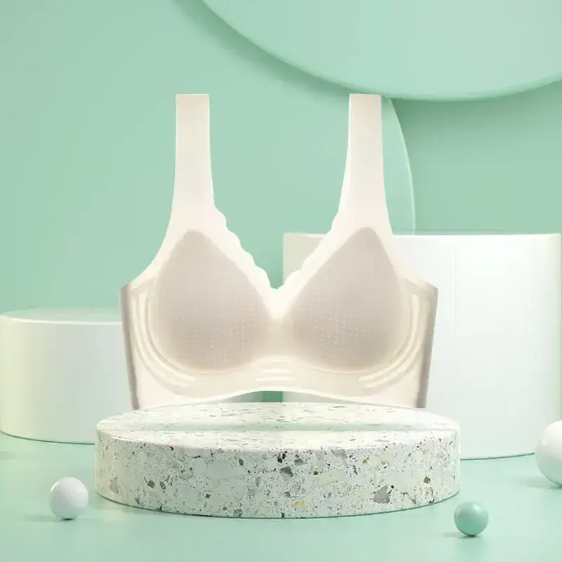 Traceless Fixed Cup Cool Summer Ice Silk Bra - Image 2