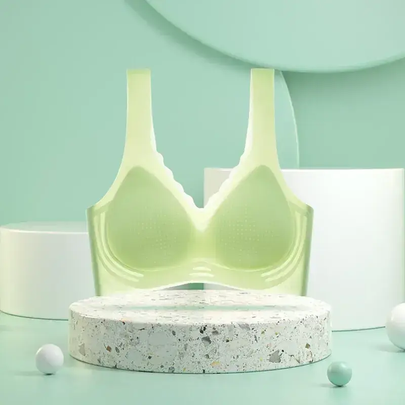Traceless Fixed Cup Cool Summer Ice Silk Bra - Image 4