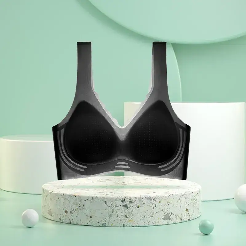 Traceless Fixed Cup Cool Summer Ice Silk Bra - Image 6
