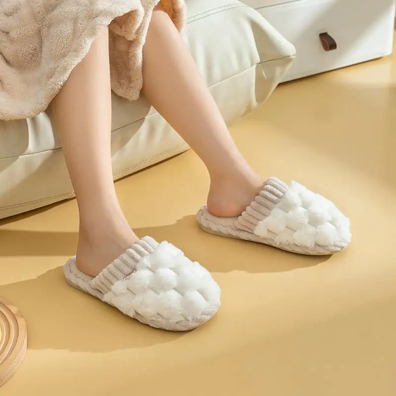 Cixi Cotton Slippers for Women Winter Home Use Spring & Fall Indoor Warm Non-slip Home Winter Couple Plush Men - Image 25