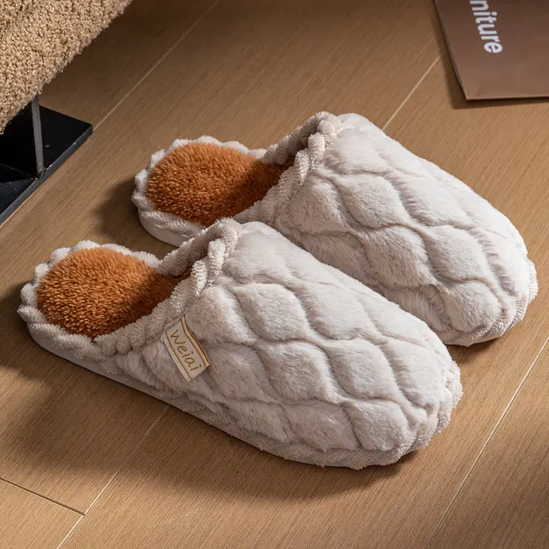 Cixi Cotton Slippers for Women Winter Home Use Spring & Fall Indoor Warm Non-slip Home Winter Couple Plush Men - Image 8