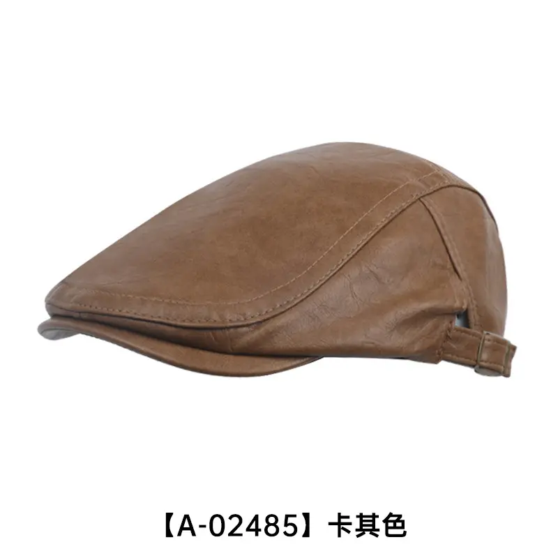 Men's Black Leather Peaked Hat Autumn Winter - Image 10