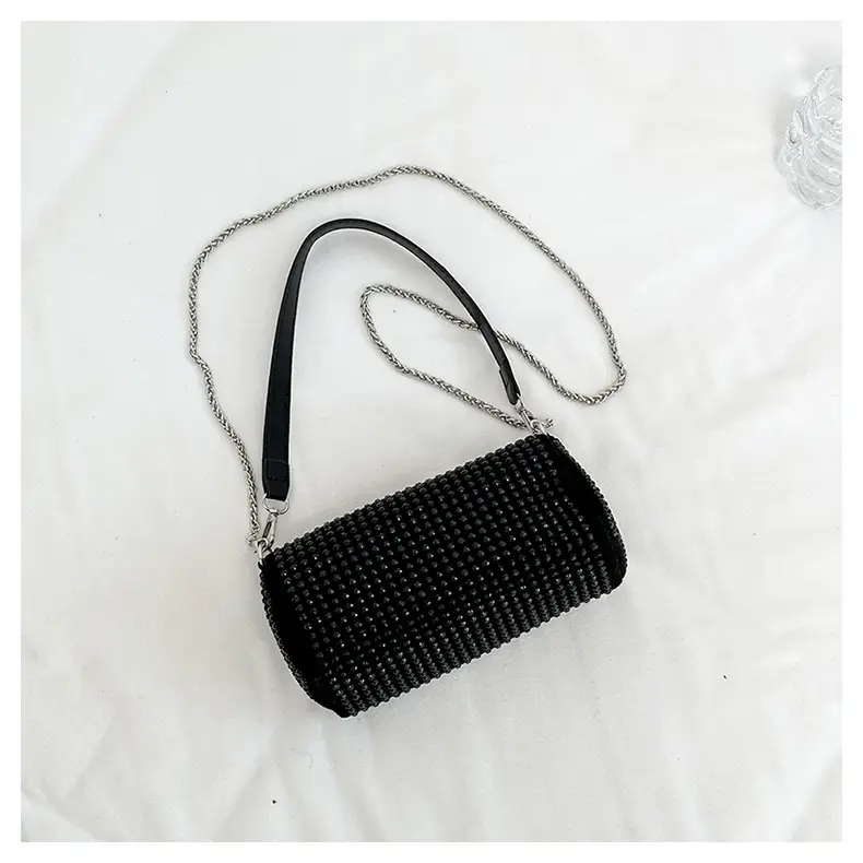 Full Diamond Shoulder Bag Women's Black White Rhinestone Crossbody — feature 22