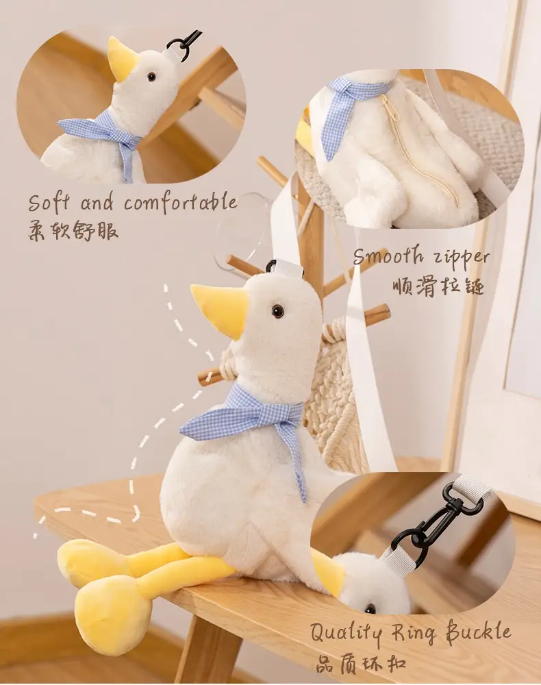 Cute Plush Duck Crossbody Bag for Girls — feature 10