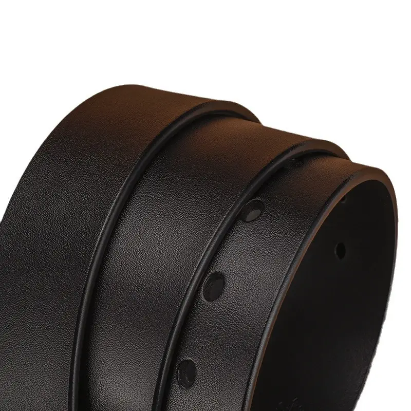 Men's Black Cowhide Belt with Gold Buckle - Image 9