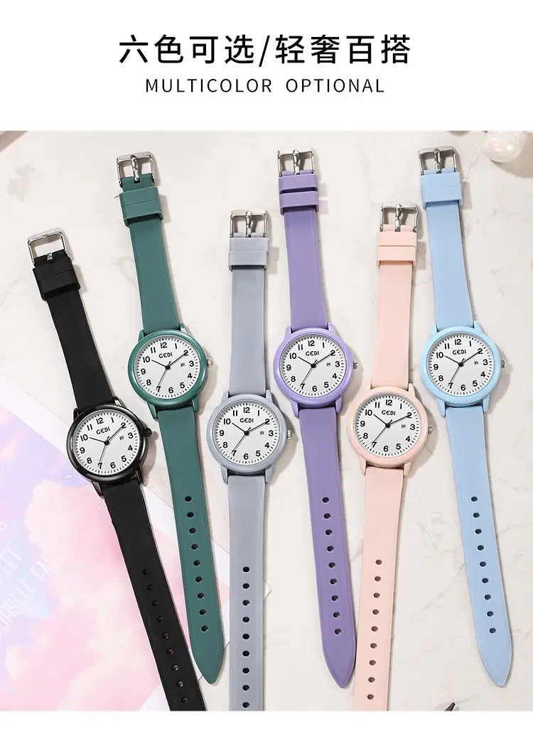 Women's Black Silicone Quartz Watch with Simple Calendar — feature 6