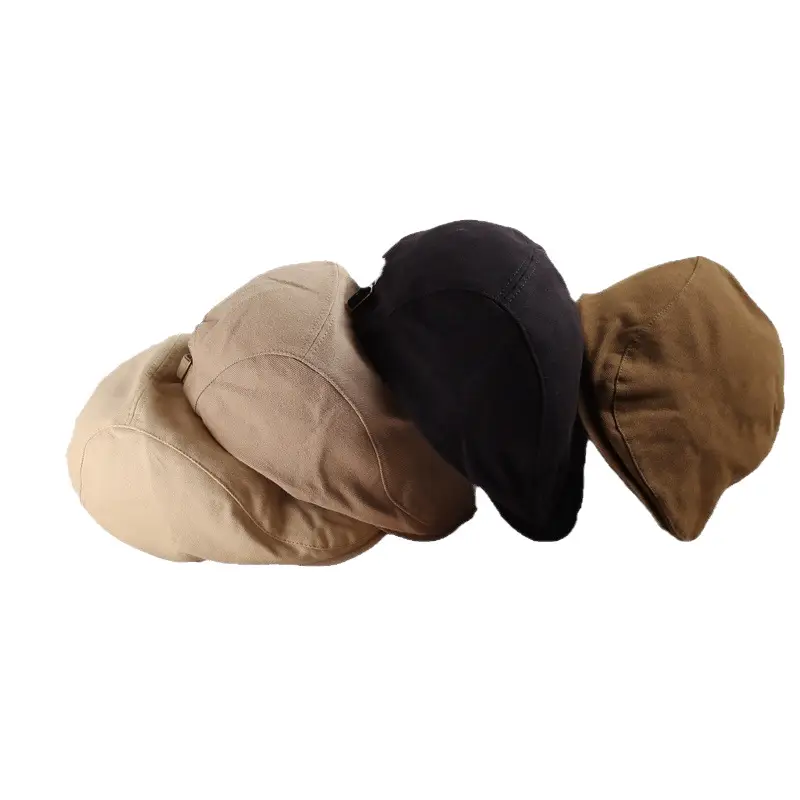 British Style Vintage Newsboy Hats Women Solid Color All-match