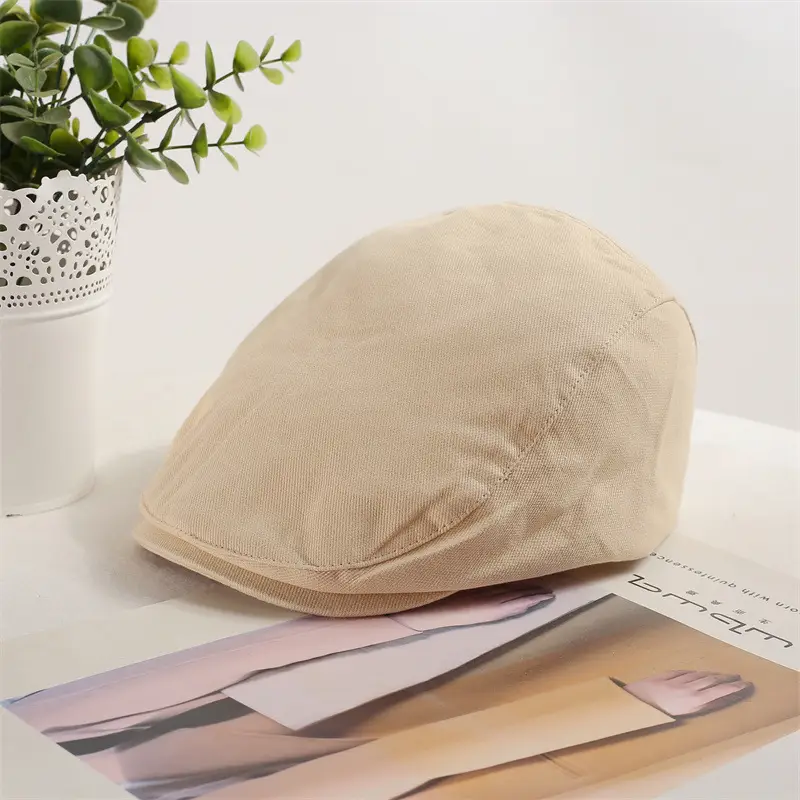 British Style Vintage Newsboy Hats Women Solid Color All-match