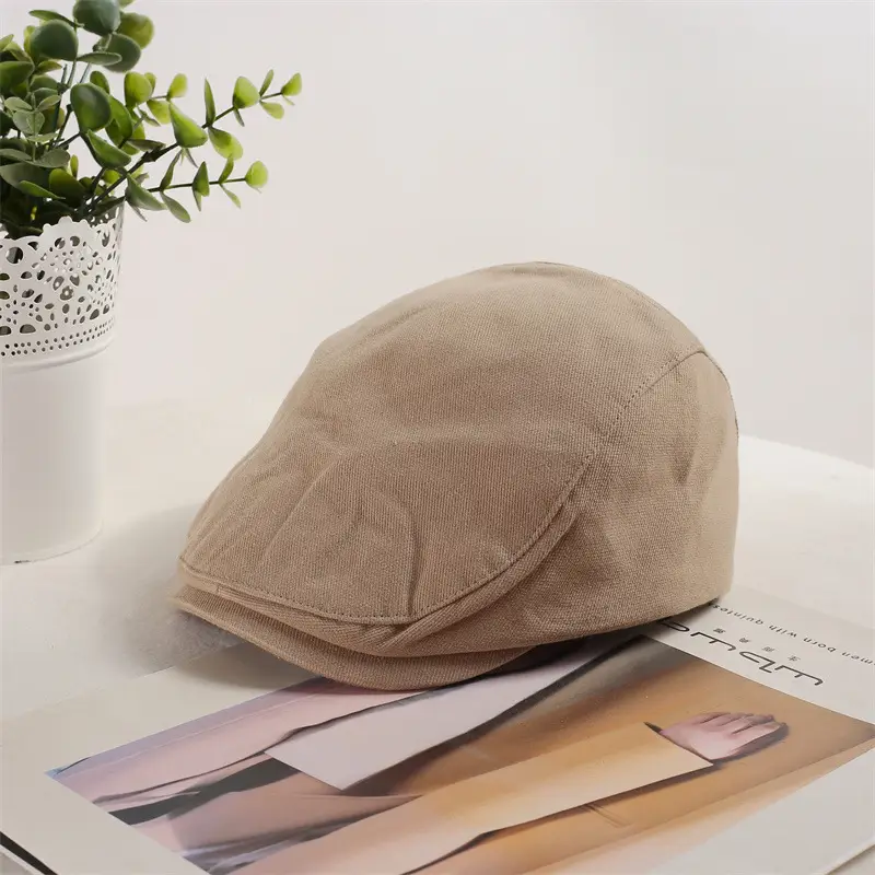 British Style Vintage Newsboy Hats Women Solid Color All-match