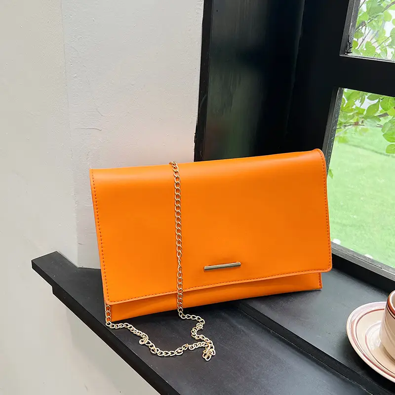 Orange Chain Clutch Bag for Women Summer - Image 6