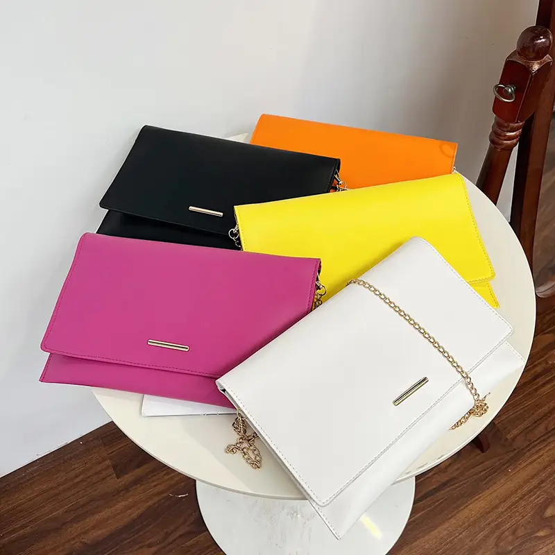 Orange Chain Clutch Bag for Women Summer - Image 9