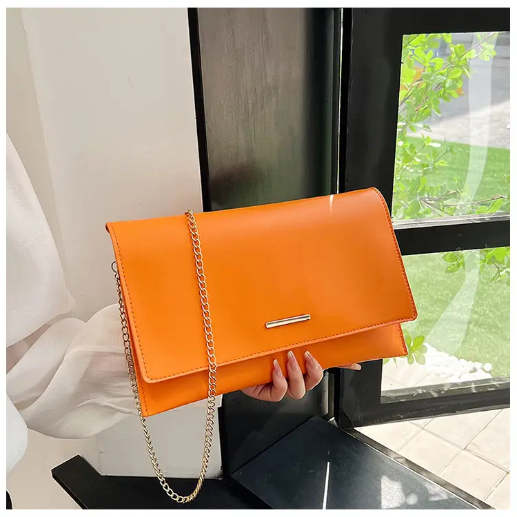 Orange Chain Clutch Bag for Women Summer — feature 17