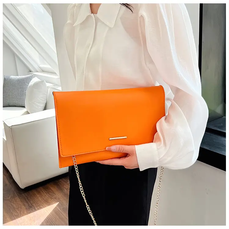 Orange Chain Clutch Bag for Women Summer — feature 18