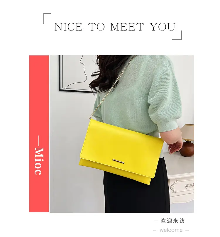 Orange Chain Clutch Bag for Women Summer — feature 2