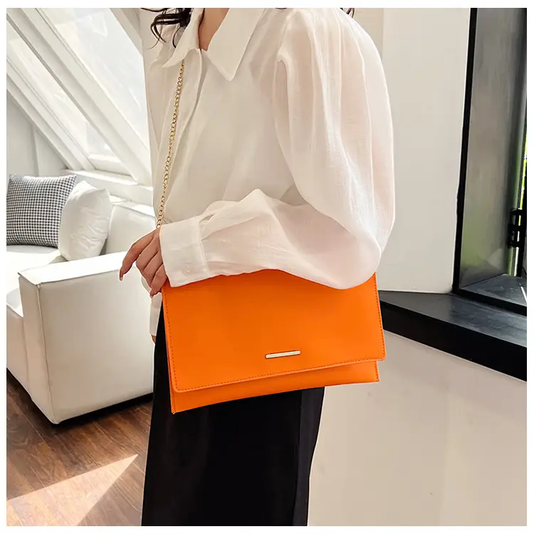 Orange Chain Clutch Bag for Women Summer — feature 20