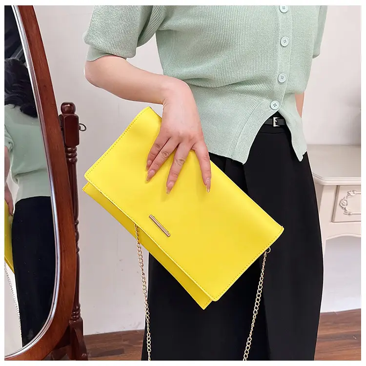 Orange Chain Clutch Bag for Women Summer — feature 24