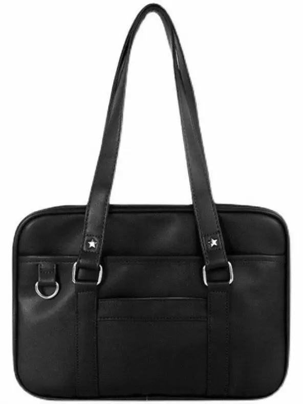 Japanese-style PU Black Shoulder Bag for Women - Image 7