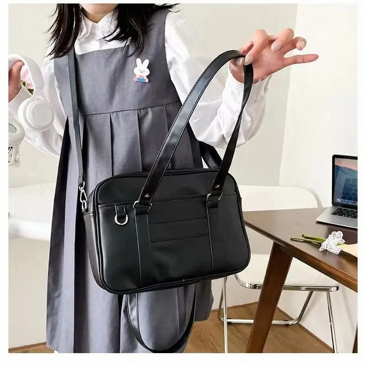 Japanese-style PU Black Shoulder Bag for Women — feature 2