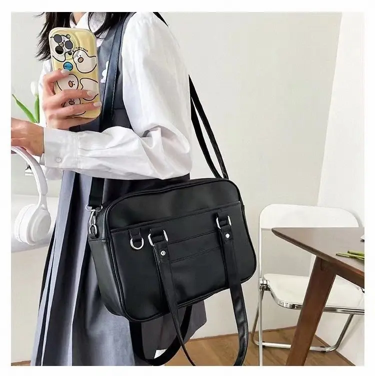 Japanese-style PU Black Shoulder Bag for Women — feature 4