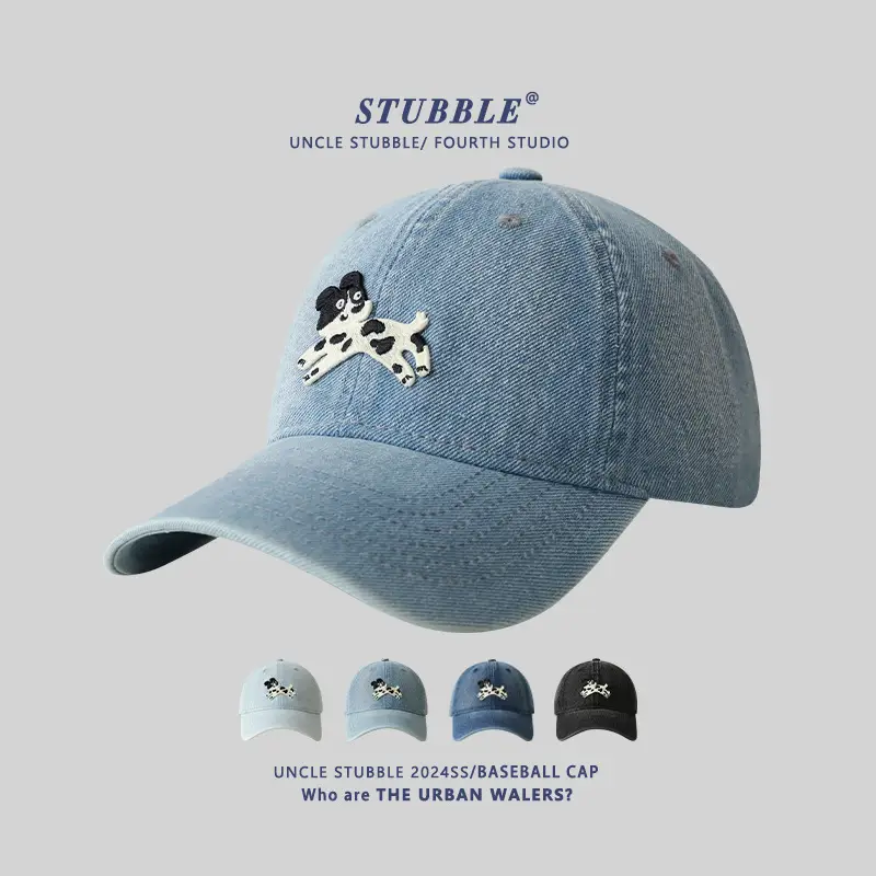 Stubble Puppy Cow Earrings Cap for Men Women