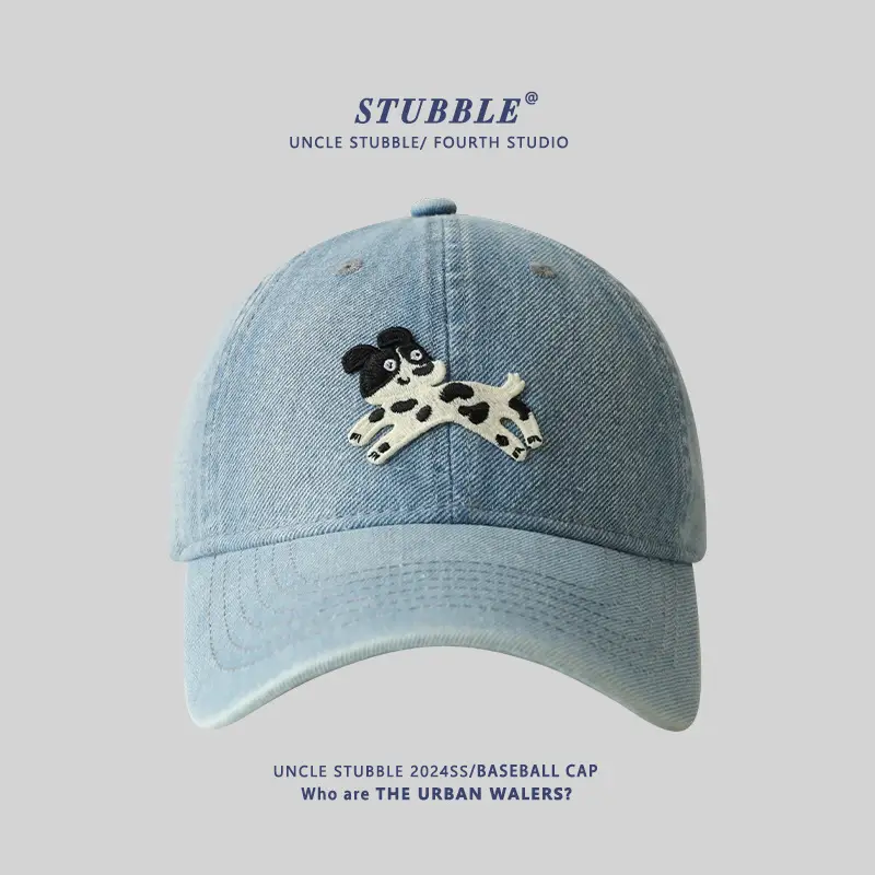 Stubble Puppy Cow Earrings Cap for Men Women