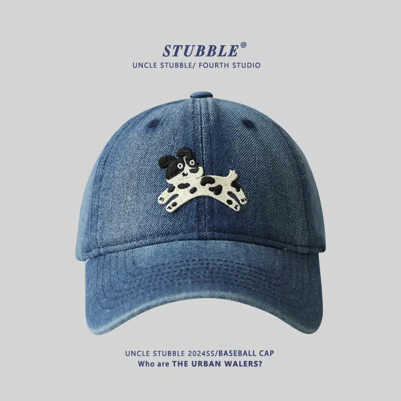 Stubble Puppy Cow Earrings Cap for Men Women
