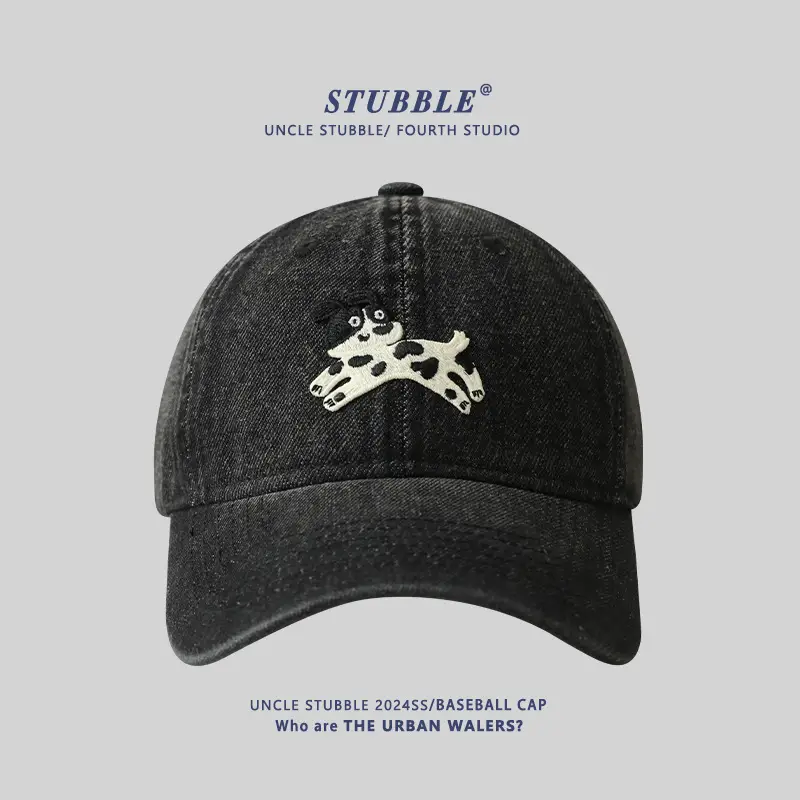Stubble Puppy Cow Earrings Cap for Men Women
